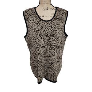 ELISAbeth Vintage Leotard‎ Print Lightweight Sleeveless Sweater size 2x